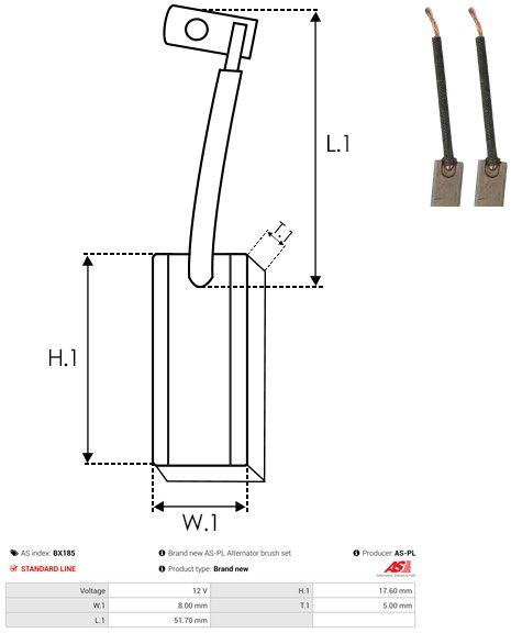 Levně Uhlíkový kartáč, generátor AS-PL BX185