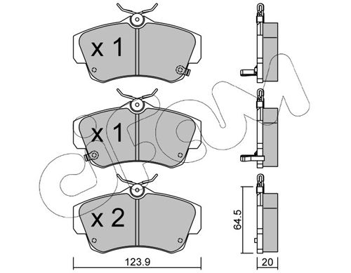 Zestaw klocków hamulcowych, hamulce tarczowe CIFAM 822-521-0
