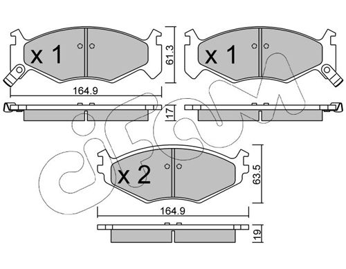 Zestaw klocków hamulcowych, hamulce tarczowe CIFAM 822-289-0