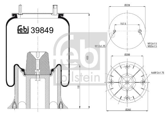 Burduf, suspensie pneumatica FEBI BILSTEIN 39849