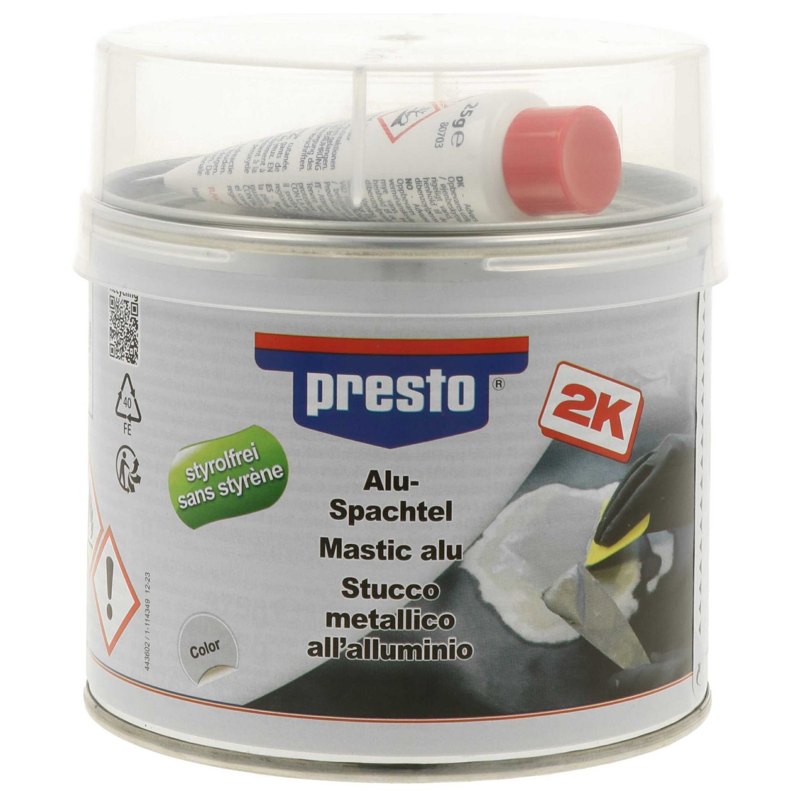 spaclu metalic PRESTO Alu putty styrene-free 1000g 443602