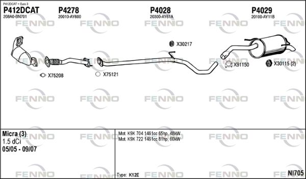 Układ wydechowy FENNO NI705