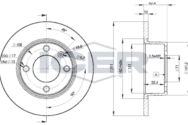 Tarcza hamulcowa ICER 78BD7812-2