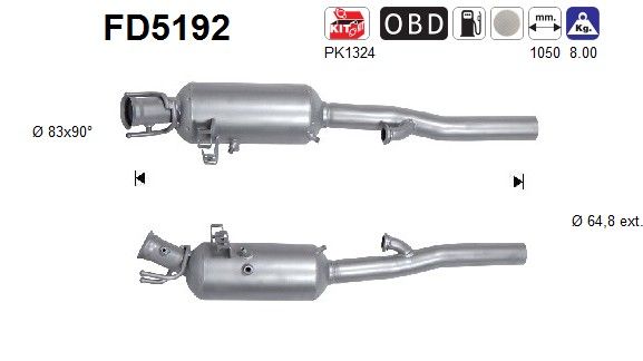 Filtru funingine/particule, sist.de esapament AS FD5192