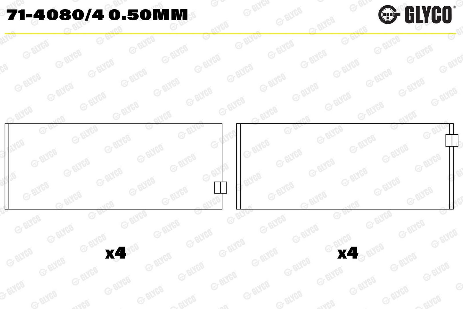 Cuzinet bielă GLYCO 71-4080/4 0.50mm