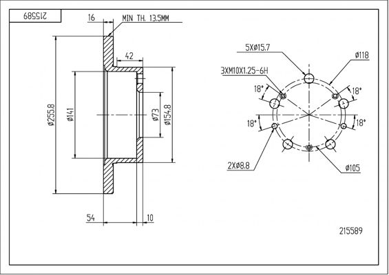 Tarcza hamulcowa HART 215 589