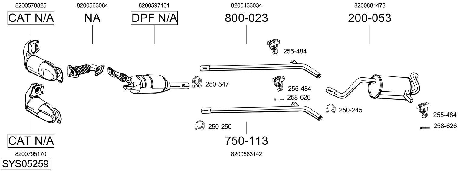 Układ wydechowy BOSAL SYS05259