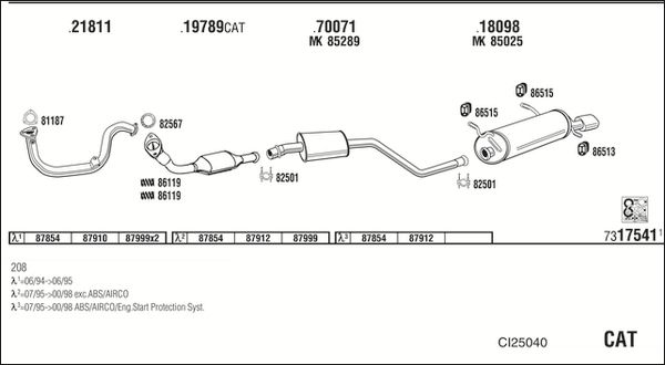 Układ wydechowy WALKER CI25040