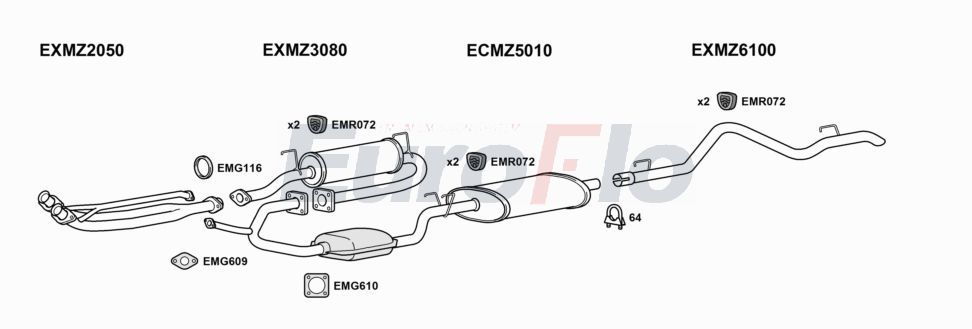 Układ wydechowy EUROFLO MZSPR237001A00