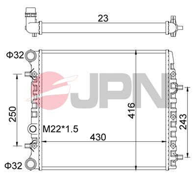 Radiator, racire motor JPN 60C9057-JPN