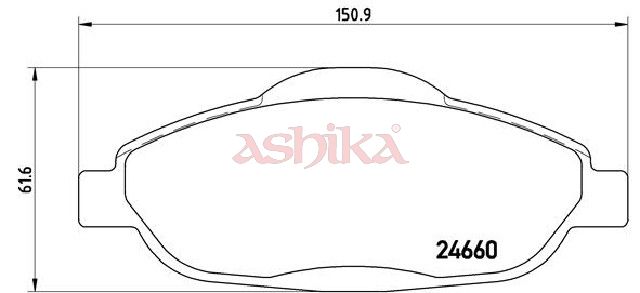 Levně Sada brzdových destiček, kotoučová brzda ASHIKA 50-00-0644