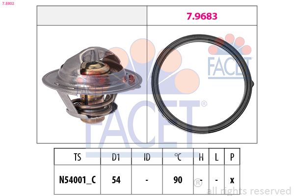 Termostat, środek chłodzący FACET 7.8802