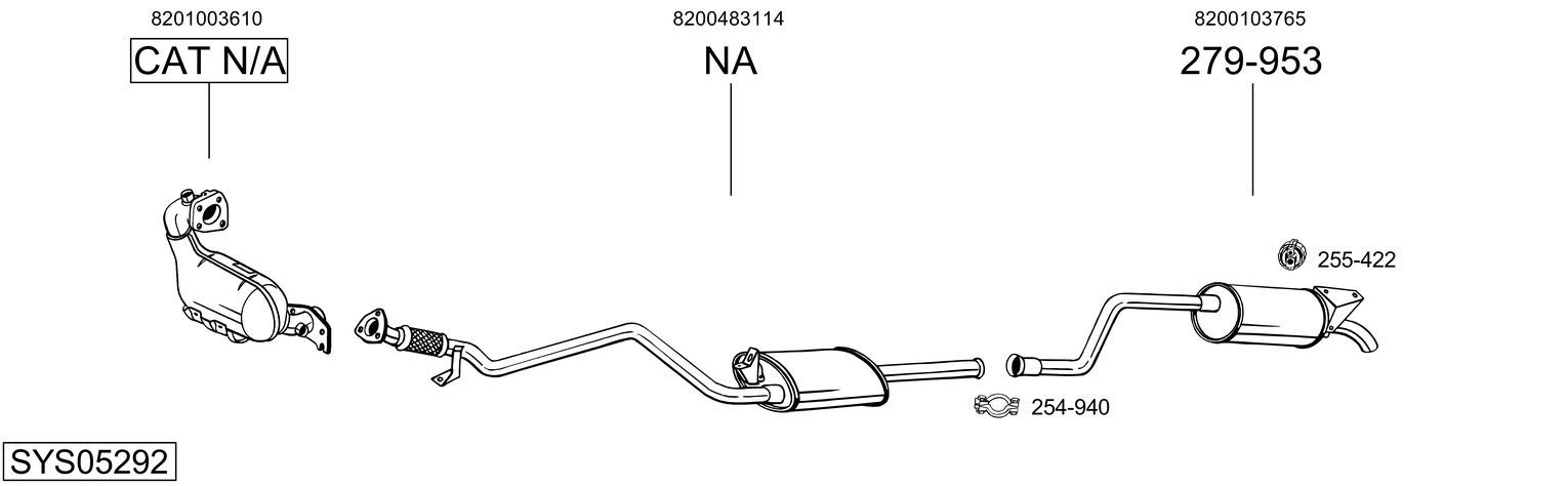 Układ wydechowy BOSAL SYS05292