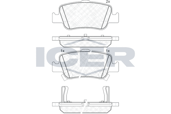 Zestaw klocków hamulcowych, hamulce tarczowe ICER 181870