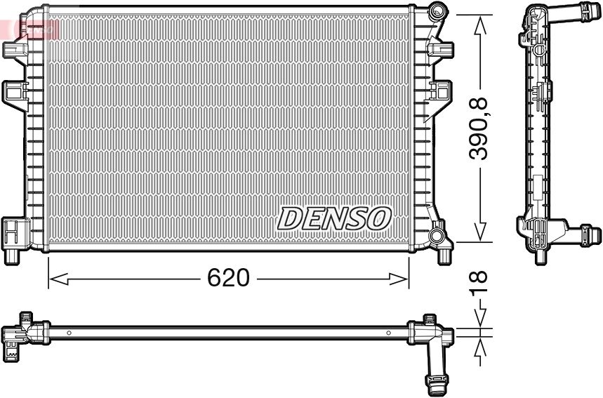 Chladič, chlazení motoru DENSO DRM02018