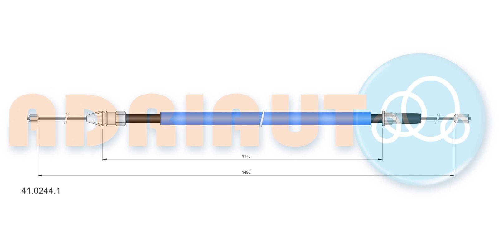 Cablu, frana de parcare ADRIAUTO 41.0244.1