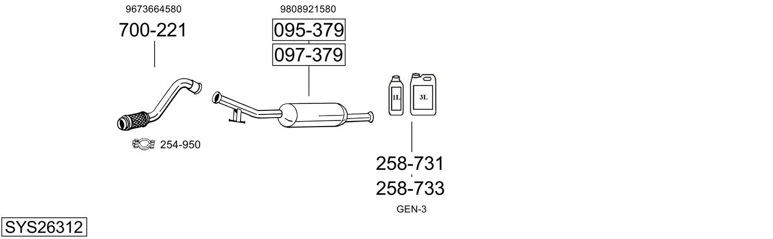 Układ wydechowy BOSAL SYS26312