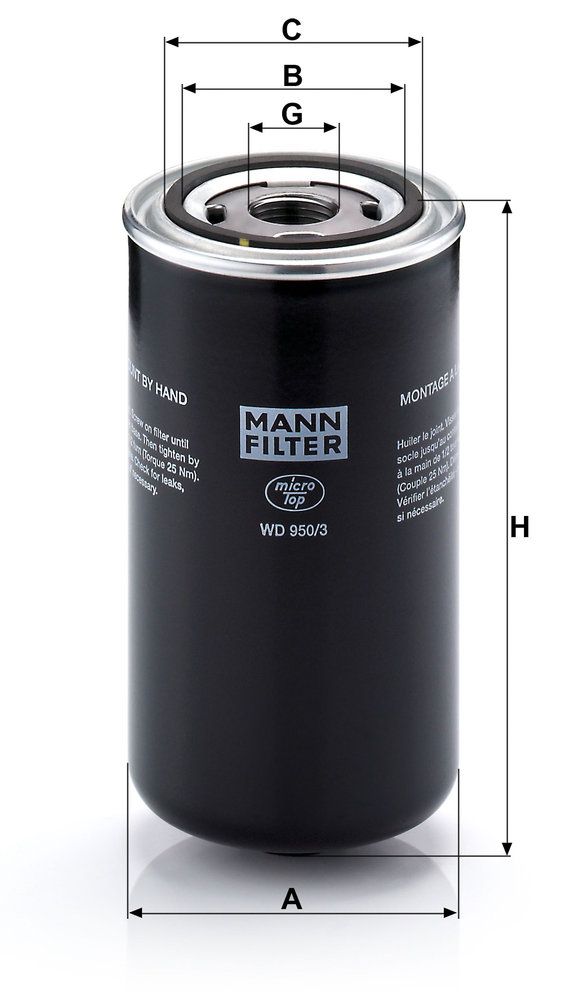 Levně Olejový filtr MANN-FILTER WD 950/3