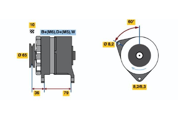Alternator BOSCH 0 986 044 751