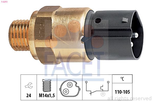 Comutator temperatura, ventilator radiator FACET Made in Italy - OE Equivalent 7.5273