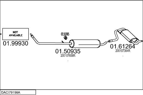 Układ wydechowy MTS DACI79198A117994