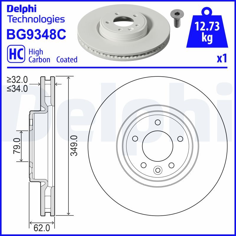 Tarcza hamulcowa DELPHI BG9348C