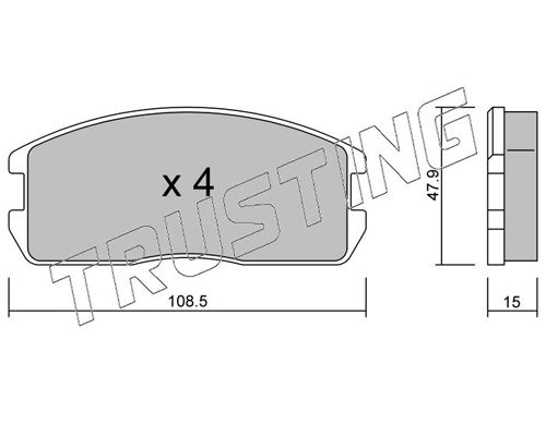 Zestaw klocków hamulcowych, hamulce tarczowe TRUSTING 247.0