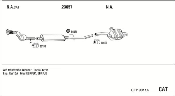 Układ wydechowy WALKER CIH19011A