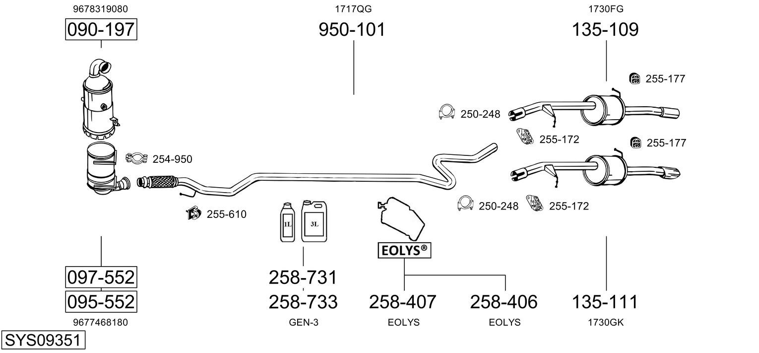 Układ wydechowy BOSAL SYS09351