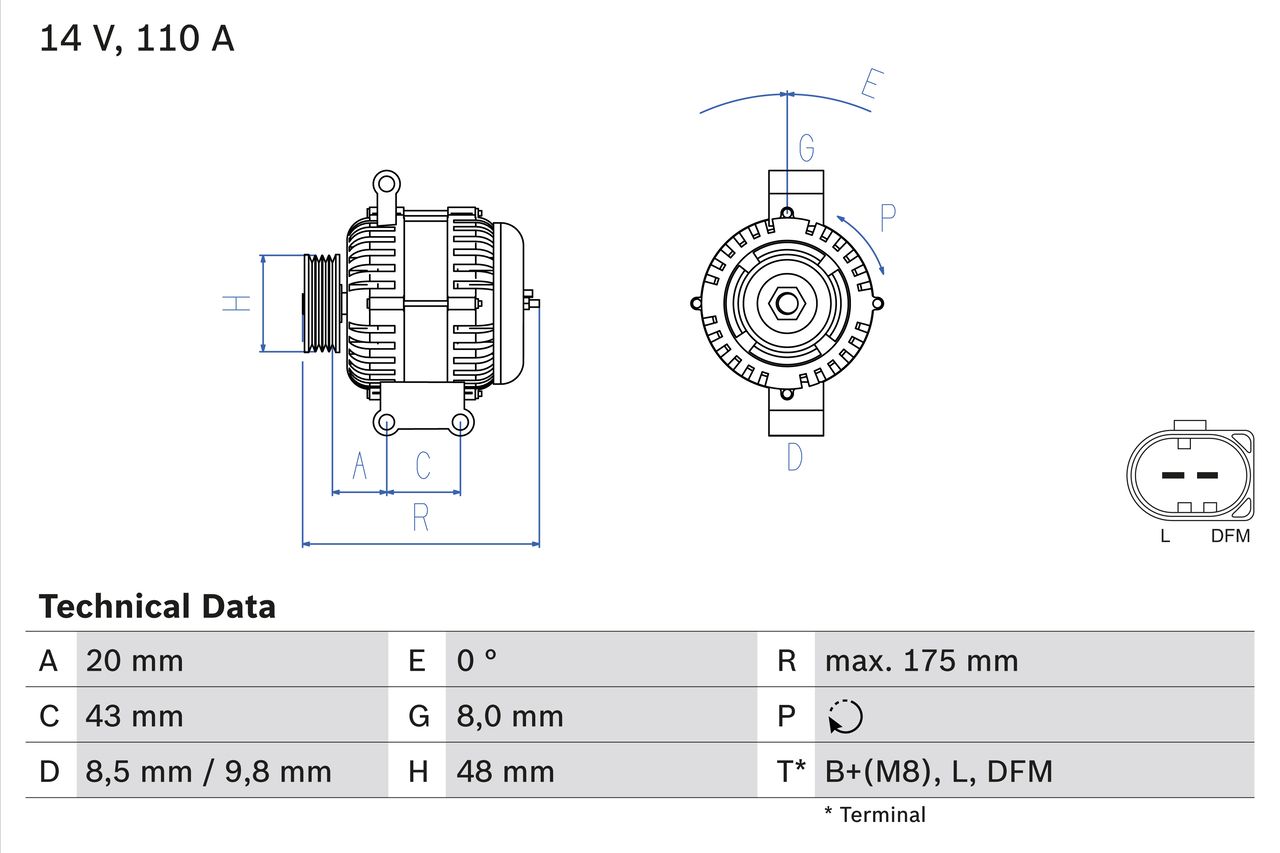 Levně Alternátor BOSCH 0 986 048 750