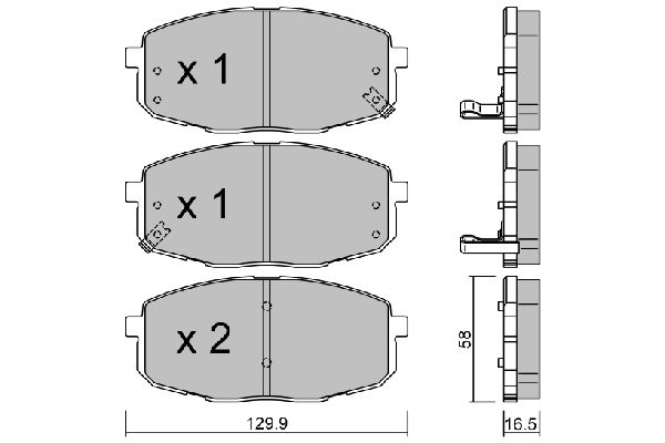 Zestaw klocków hamulcowych, hamulce tarczowe AISIN BPHY-1003