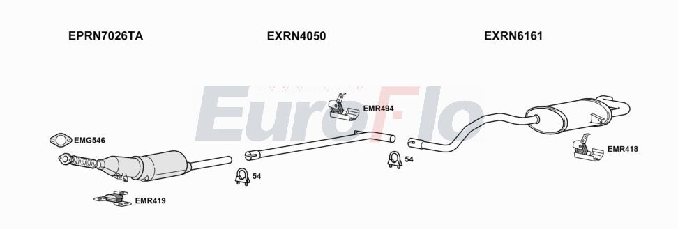 Układ wydechowy EUROFLO RNSCE15D6022