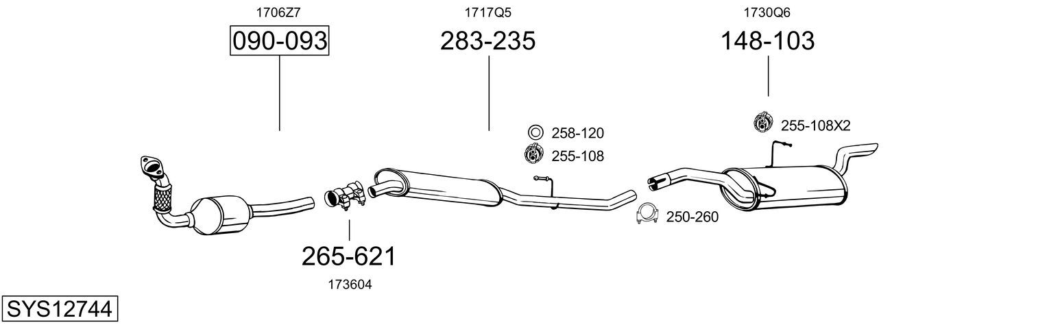 Układ wydechowy BOSAL SYS12744