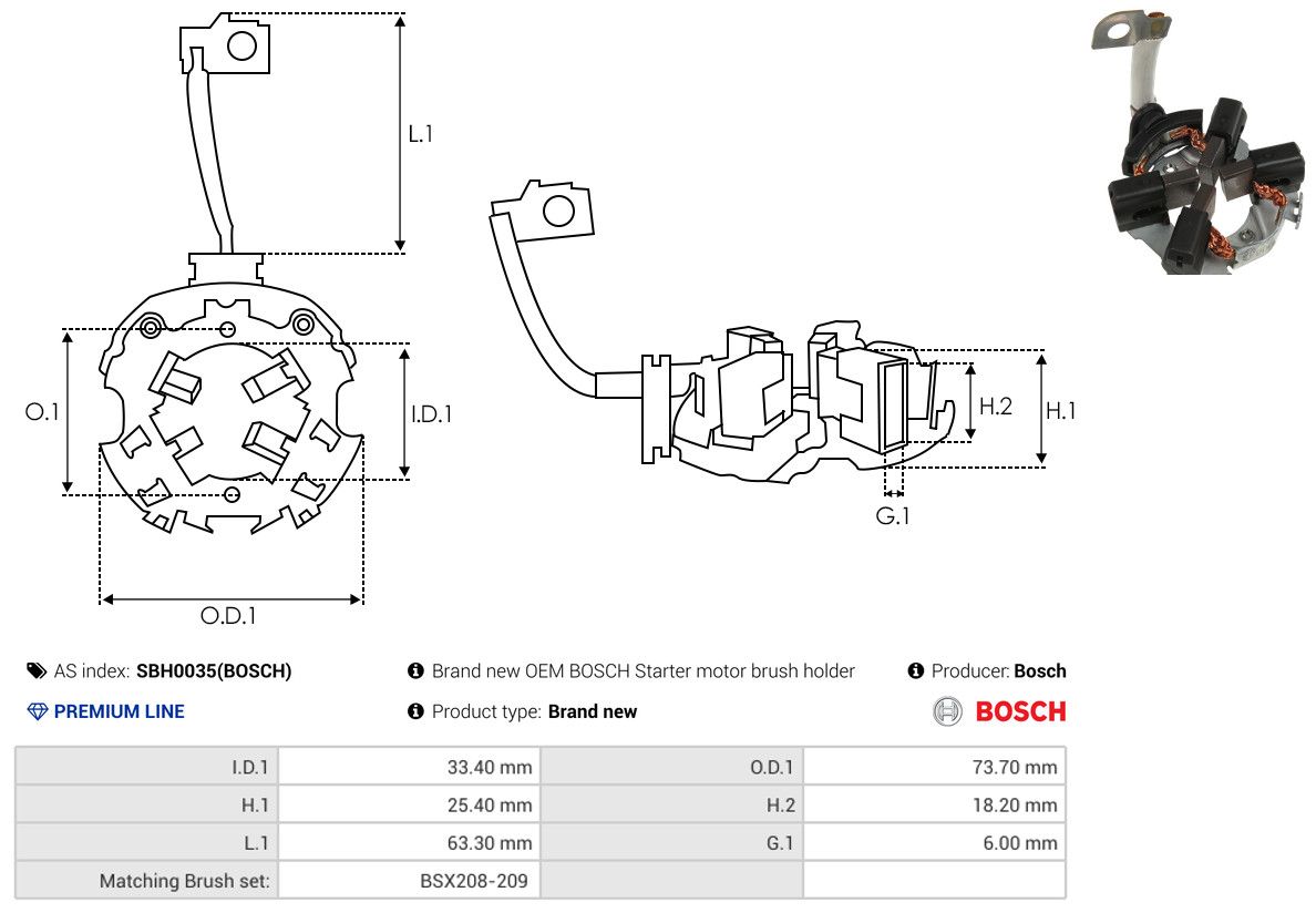 Levně Držák, uhlíkové kartáče AS-PL SBH0035(BOSCH)