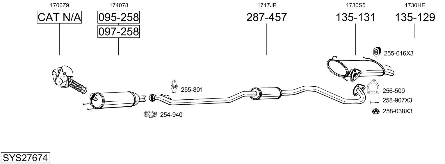 Układ wydechowy BOSAL SYS27674