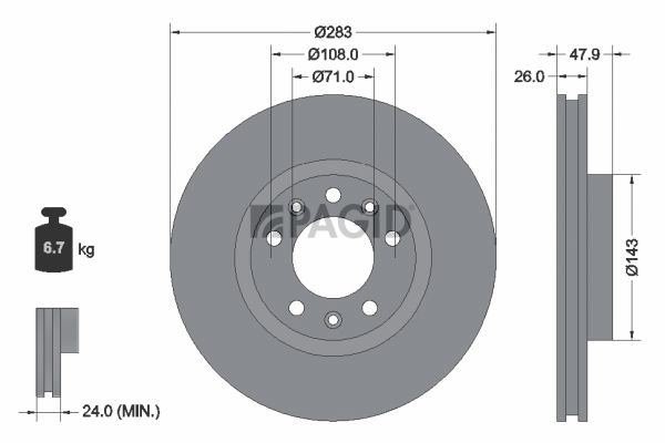Tarcza hamulcowa PAGID 55679NC