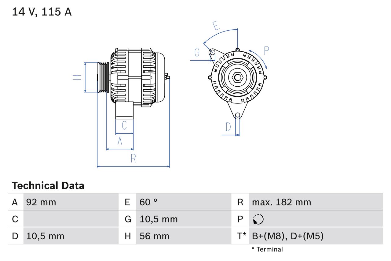 Alternátor BOSCH 0 986 041 120