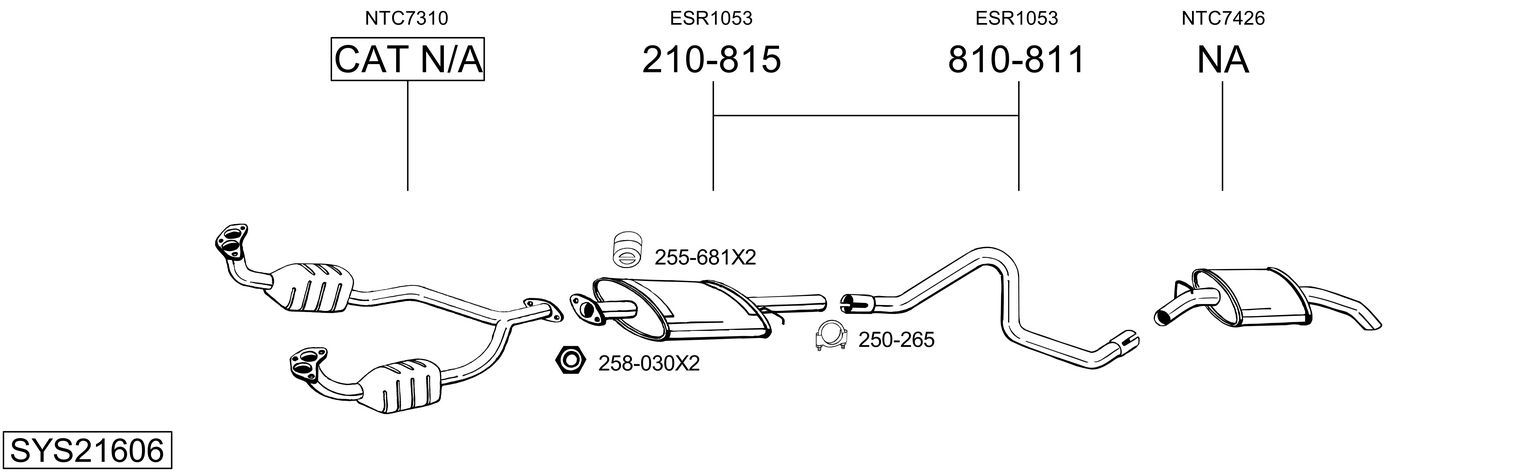 Układ wydechowy BOSAL SYS21606