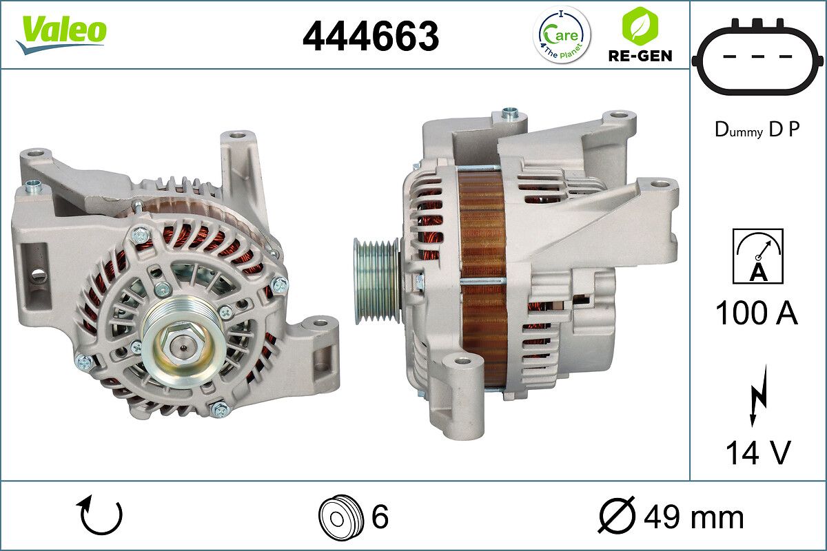 Generator / Alternator VALEO RE-GEN REMANUFACTURED 444663