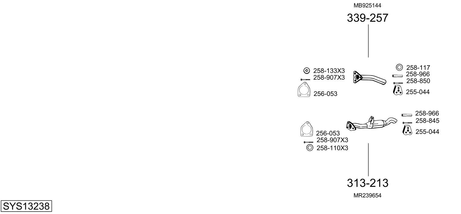 Układ wydechowy BOSAL SYS13238