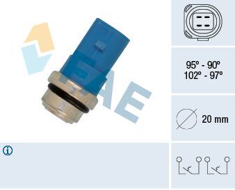 Teplotný spínač ventilátora chladenia FAE 38391