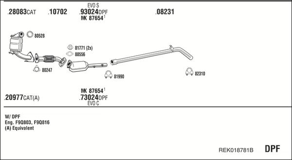 Układ wydechowy WALKER REK018781B