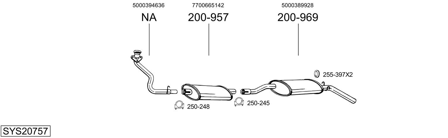 Układ wydechowy BOSAL SYS20757