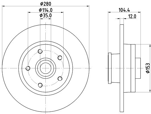 Brzdový kotúč HELLA PAGID 8DD 355 125-281