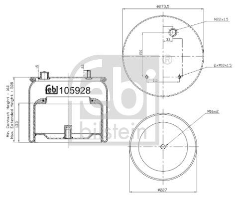 Burduf, suspensie pneumatica FEBI BILSTEIN 105928
