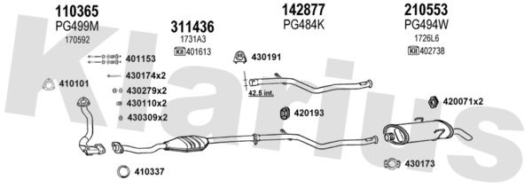 Układ wydechowy KLARIUS 630598E