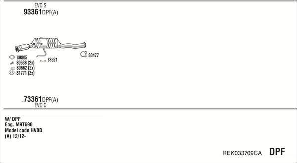 Układ wydechowy WALKER REK033709CA