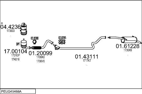 Układ wydechowy MTS PEUG45468A012149