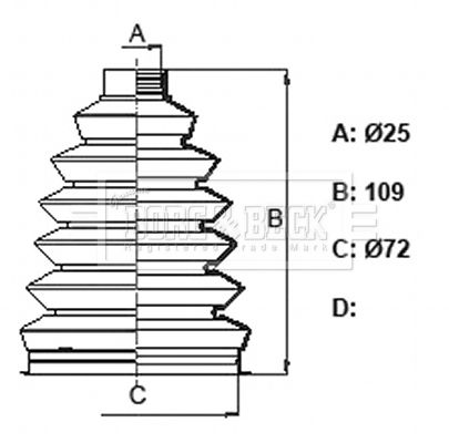 Zestaw osłon, wał napędowy BORG & BECK BCB6122