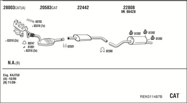 Układ wydechowy WALKER REK011487B